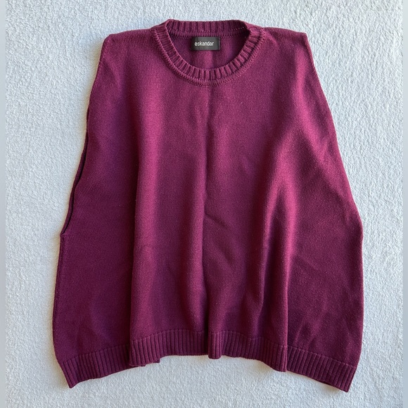 ESKANDAR oversized vest 100% merino wool like NEW sleeveless sweater - Picture 10 of 10